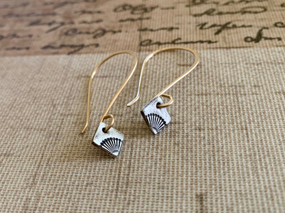 Horizon Earrings - Handmade. Mixed Metal. 14kt Goldfill & Oxidized fine silver Dangle Earrings