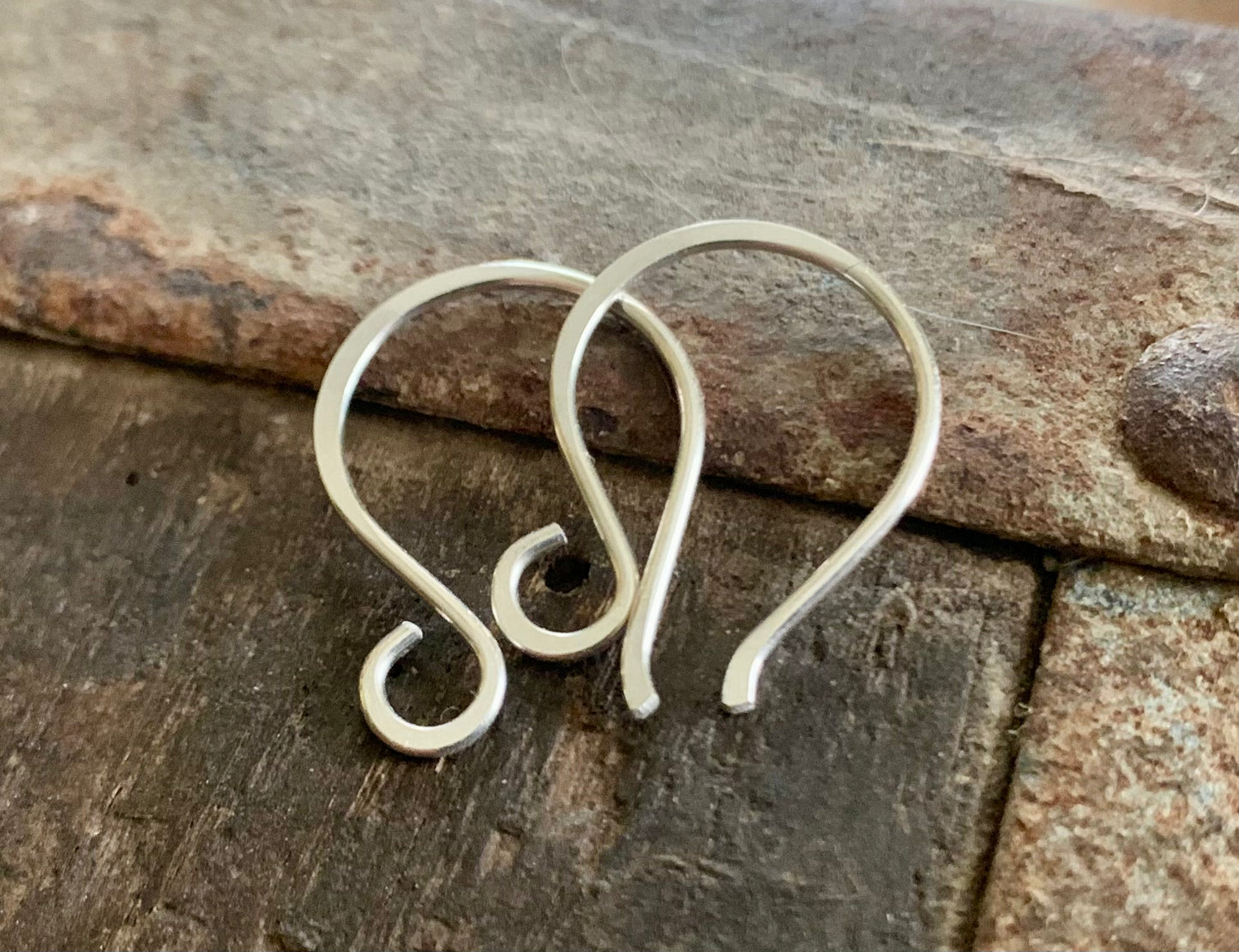 HEAVY 18 gauge Large Twinkle Sterling Silver Earwires - Handmade. Handforged. Shiny Finish