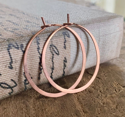 Copper Every Day Hoops - Handmade. Handforged