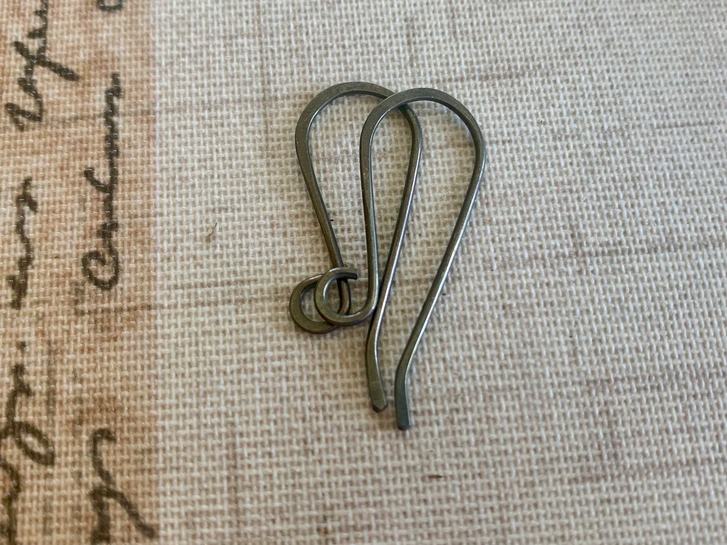 Heavy 18 Gauge Solitaire Sterling Silver Earwires - Heavily oxidized Black Finish. Handmade. Hand forged