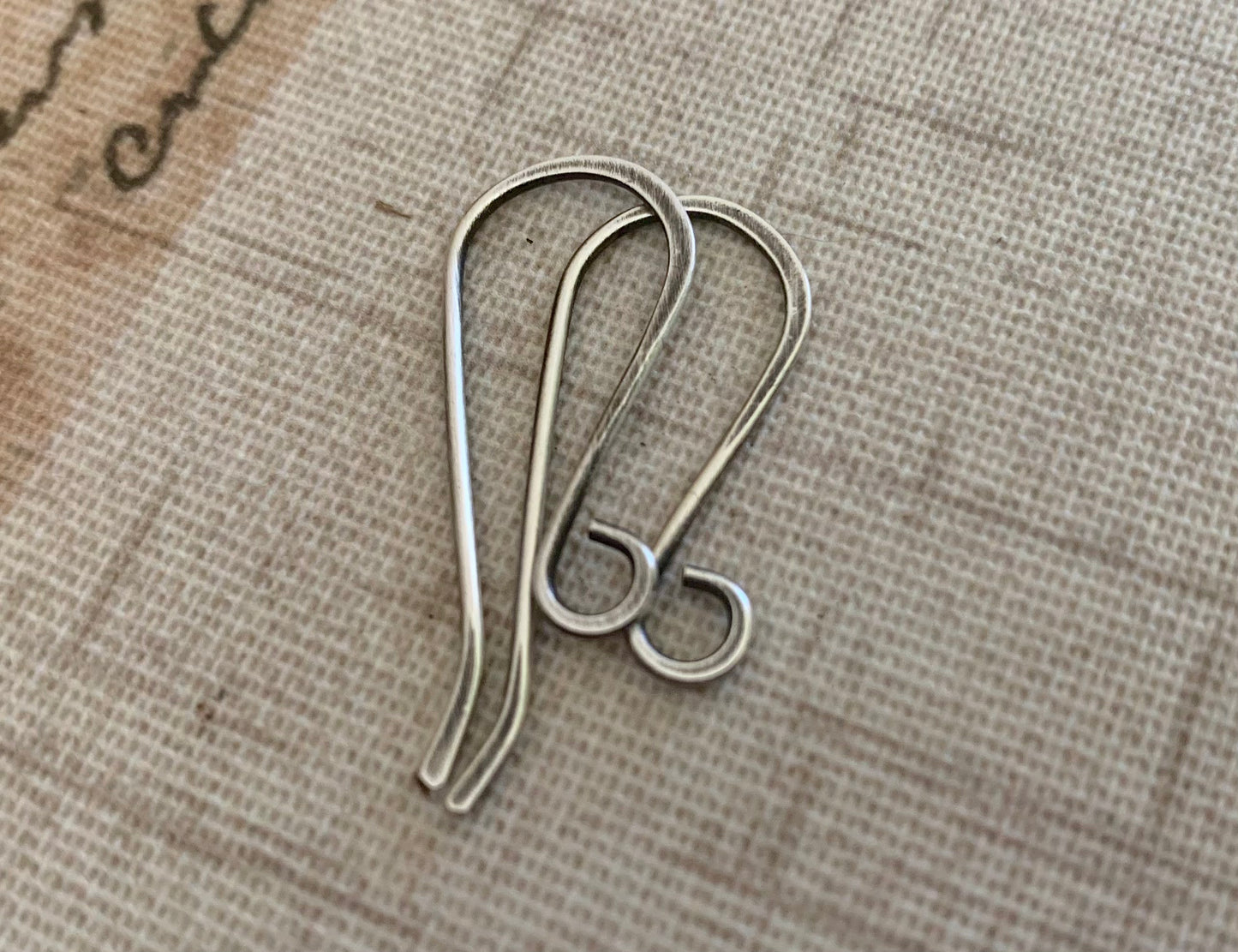 Heavy 18 Gauge Solitaire Sterling Silver Earwires - Oxidized and polished. Handmade. Hand forged