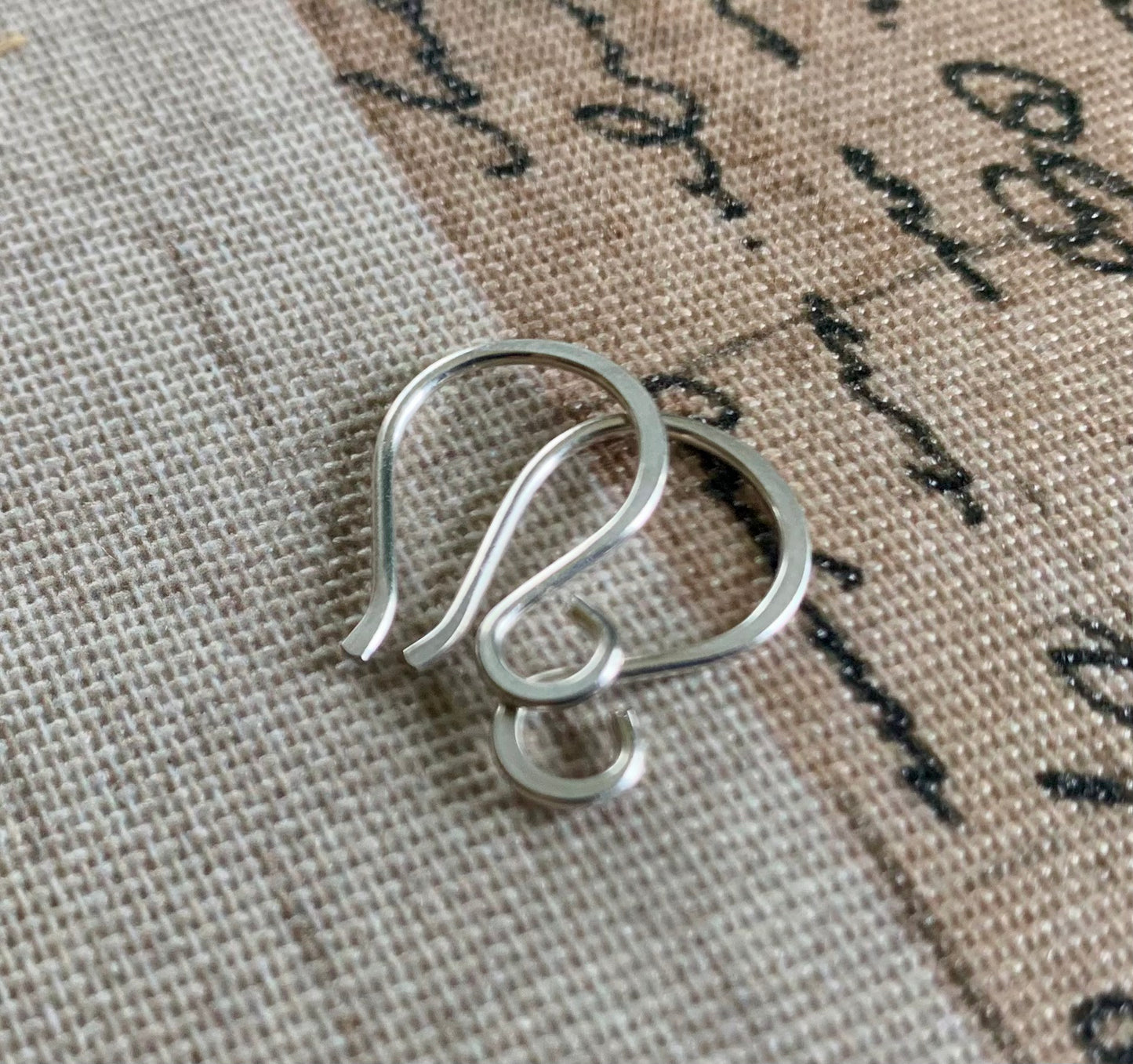 HEAVY 18 Gauge Twinkle Sterling Silver Earwires - Handmade. Hand forged. Shiny Finish