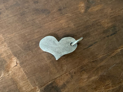 Hand Cut Heart Pendant - Handmade. Oxidized Fine Silver Heart Charm