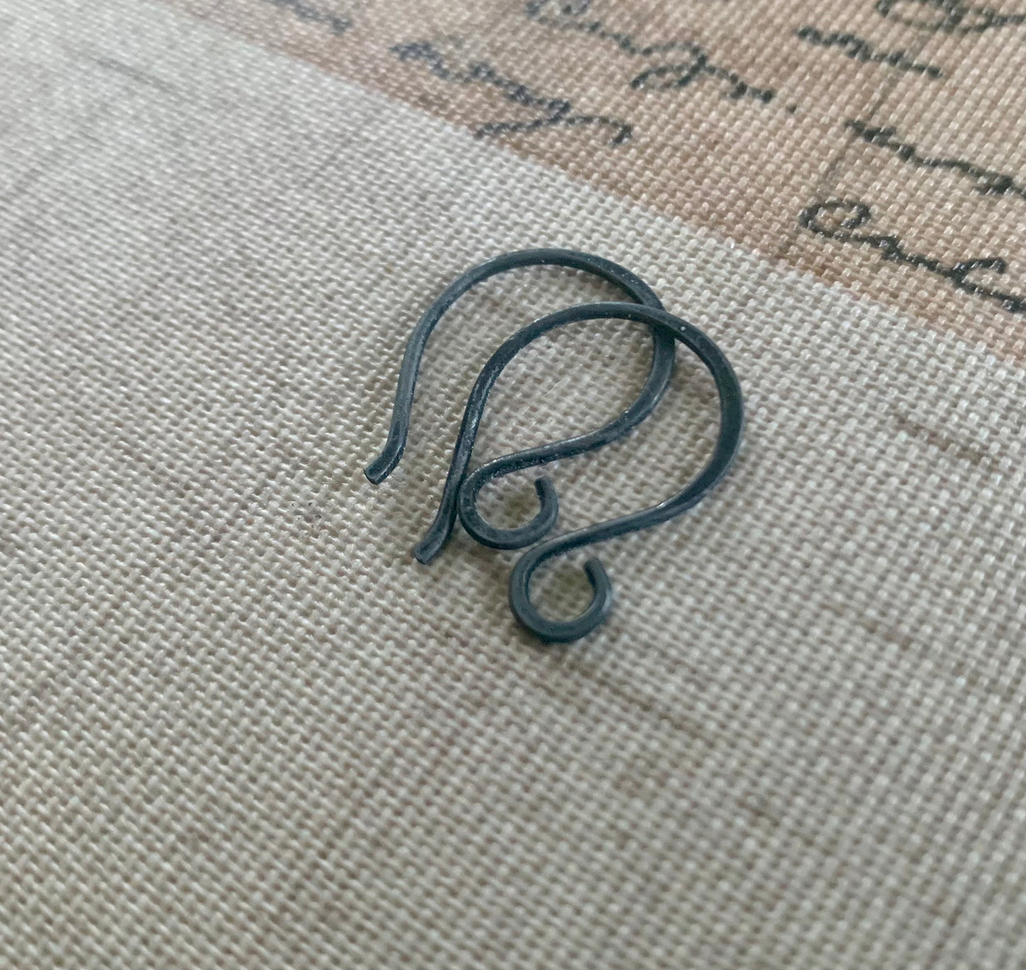 HEAVY 18 gauge Large Twinkle Sterling Silver Earwires - Handmade. Handforged. Heavily Oxidized