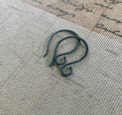 HEAVY 18 gauge Large Twinkle Sterling Silver Earwires - Handmade. Handforged. Heavily Oxidized