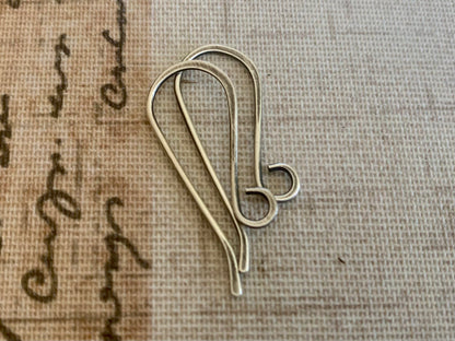 Heavy 18 Gauge Solitaire Sterling Silver Earwires - Oxidized and polished. Handmade. Hand forged