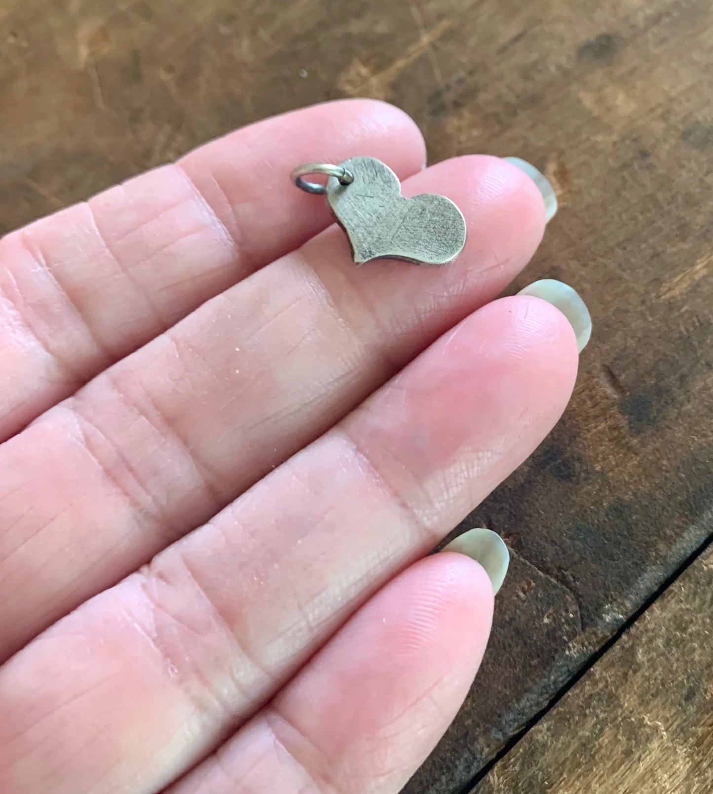 Hand Cut Heart Pendant - Handmade. Oxidized Fine Silver Heart Charm