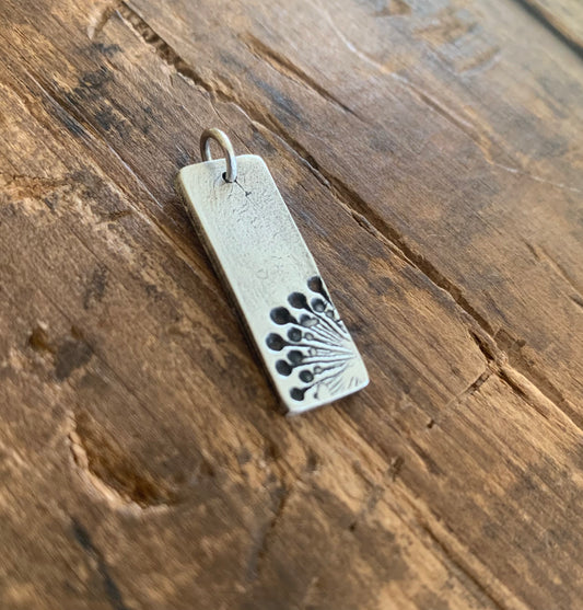 Wishful Pendant - Handmade. Oxidized fine and sterling silver.