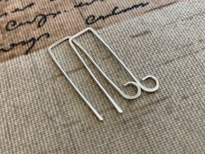Millstone Sterling Silver Earwires - Handmade. Handforged. Shiny Finish.