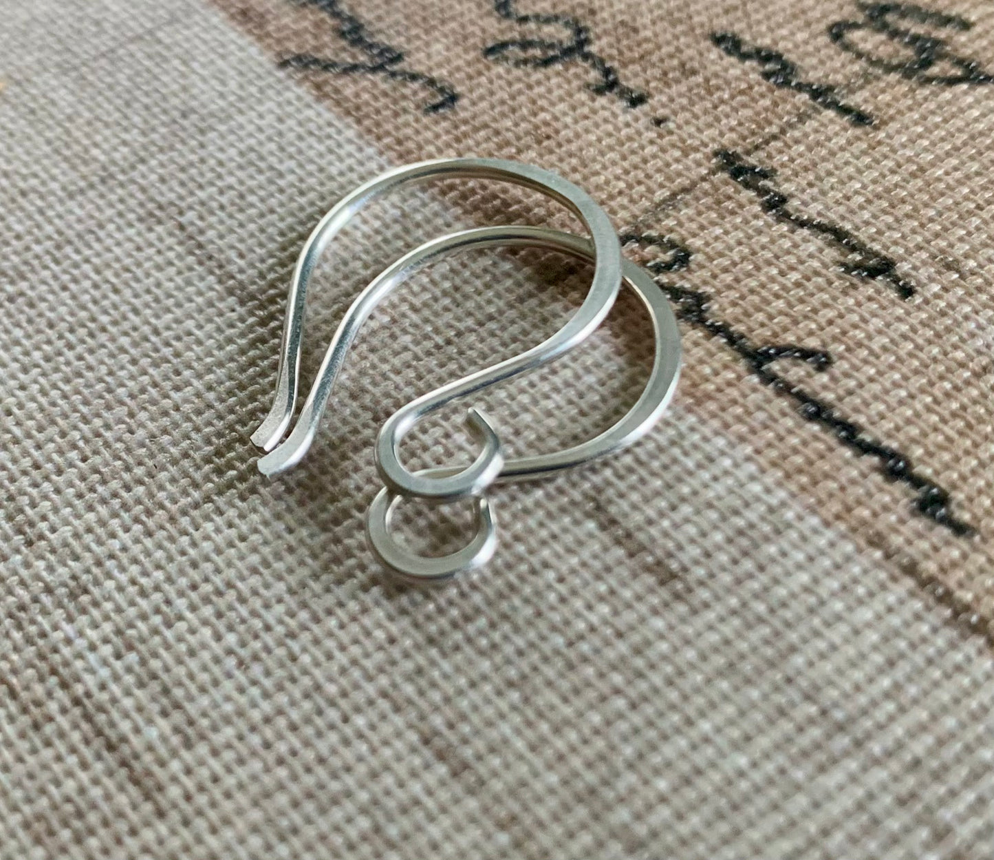 HEAVY 18 gauge Large Twinkle Sterling Silver Earwires - Handmade. Handforged. Shiny Finish