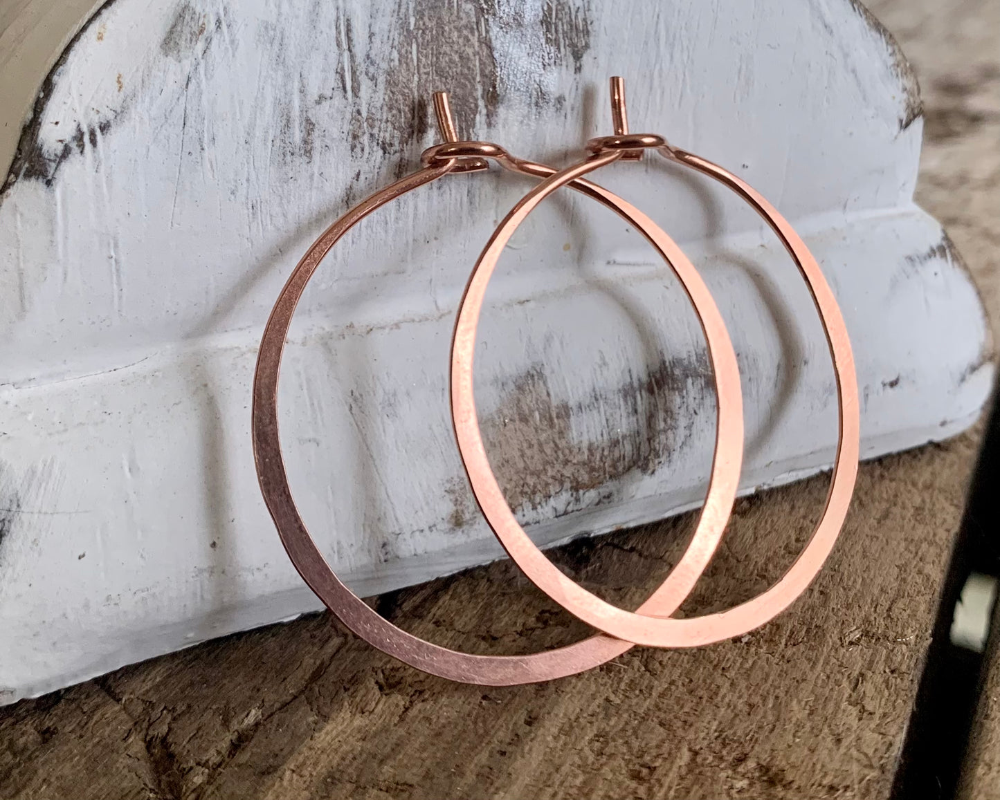 Copper Every Day Hoops - Handmade. Handforged