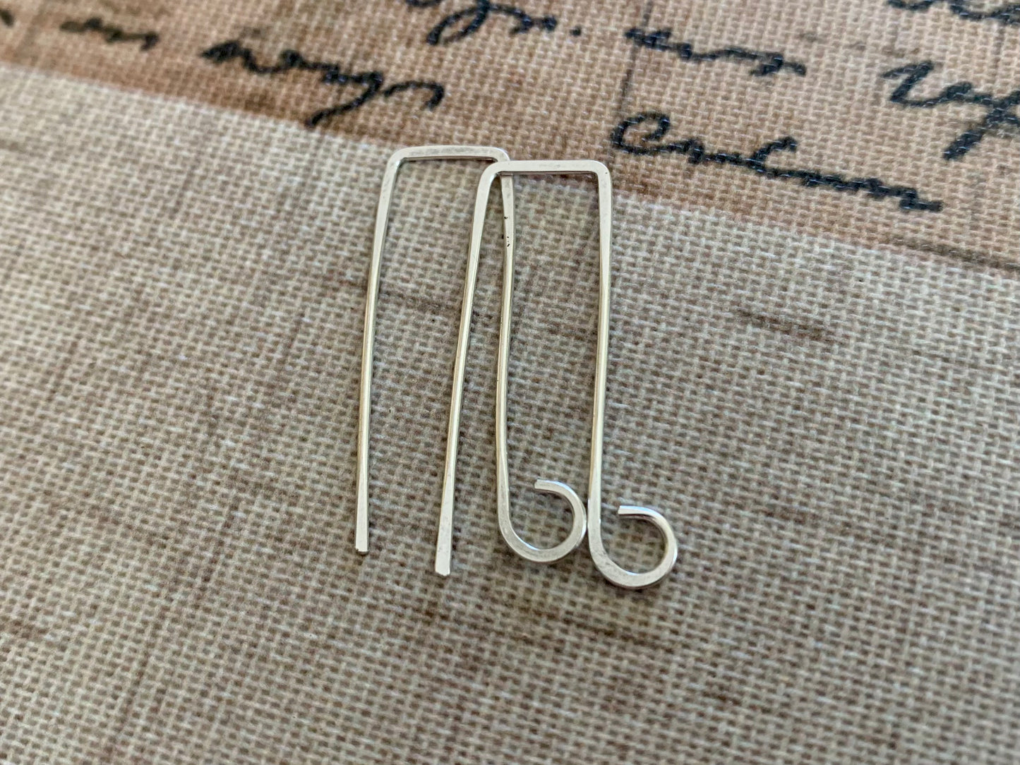 Millstone Sterling Silver Earwires - Handmade. Handforged. Shiny Finish.