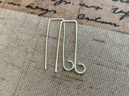 Millstone Sterling Silver Earwires - Handmade. Handforged. Shiny Finish.