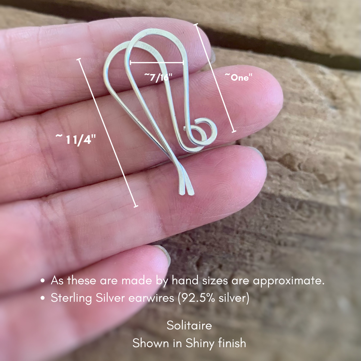 Heavy 18 gauge Solitaire 14kt Goldfill Earwires - Handmade. Handforged