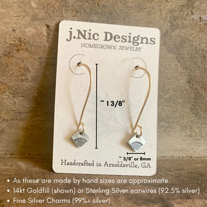 Horizon Earrings - Handmade. Mixed Metal. 14kt Goldfill & Oxidized fine silver Dangle Earrings