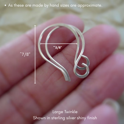 8 PAIR Variety Pack Sterling Silver Earwires - Handmade. Handforged. Heavily Oxidized Finish