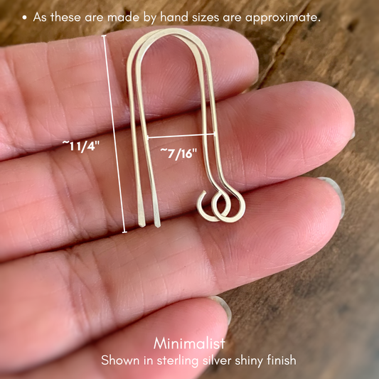 Minimalist Copper Earwires - Handmade. Handforged
