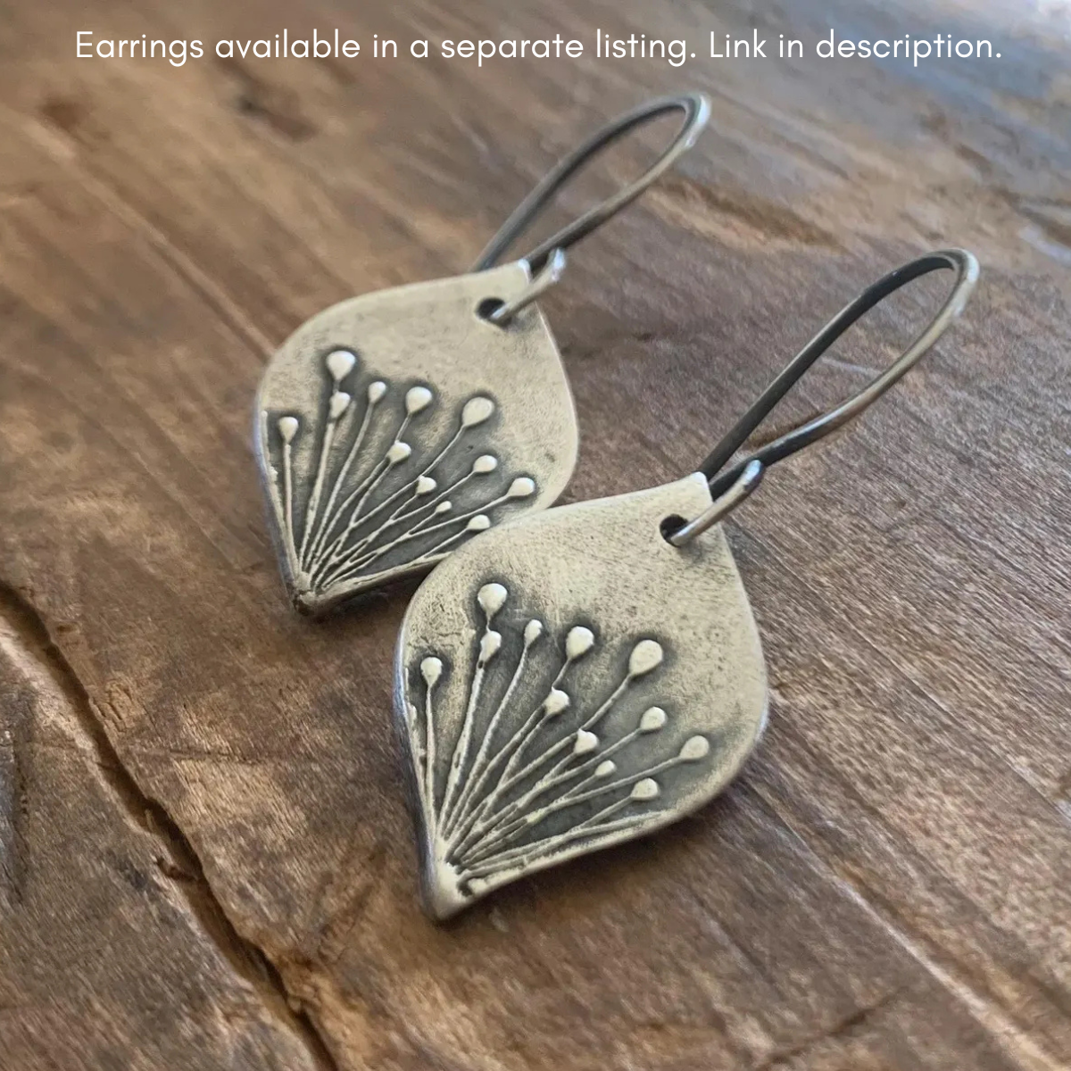 NEW Nelipot Necklace - Fine & Sterling Silver. Turquoise. Leather. Handmade. Botanical Pendant
