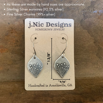 NEW Nelipot Earrings - Handmade. Oxidized fine and sterling silver dangle earrings