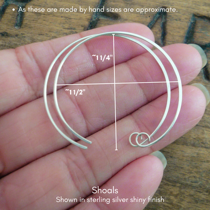 Shoals Sterling Silver Earwires - Handmade. Handforged. Shiny Finish