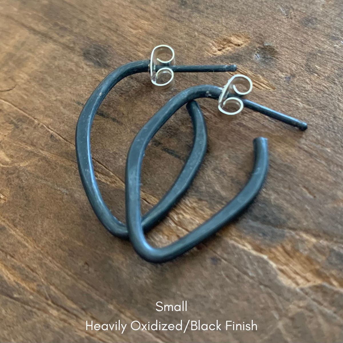 Lotus Hoops - Thick Gauge Sterling Silver Post Hoops. Handmade. Hammered. Light Weight Hoops