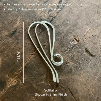 8 PAIR Variety Pack Sterling Silver Earwires - Handmade. Handforged. Heavily Oxidized Finish