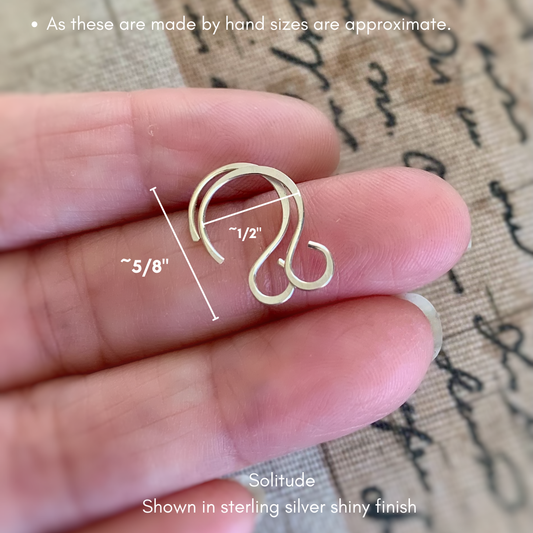 Solitude Copper Earwires. Handmade. Hand forged