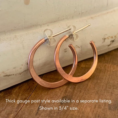 Copper Every Day Hoops - Handmade. Handforged
