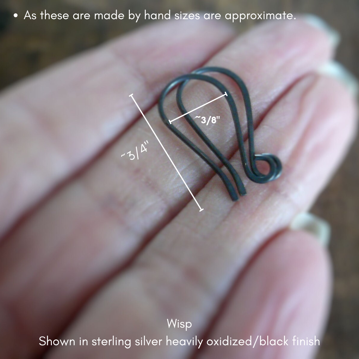 Wisp Antique Copper Earwires - Handmade. Handforged