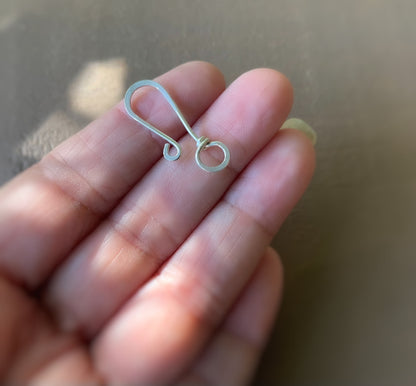 Handforged S Clasp- Handmade. ONE Hand forged Clasp. Choice of metal - sterling silver, copper or 14kt Goldfill