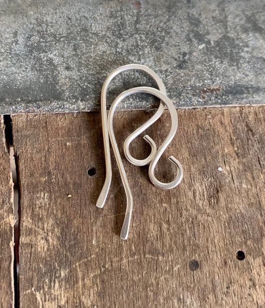 HEAVY 18 Gauge Dandy Sterling Silver Earwires - Handmade. Hand forged. Shiny Finish