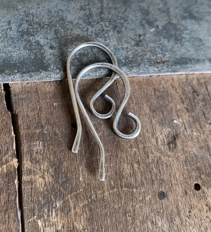 HEAVY 18 Gauge Dandy Sterling Silver Earwires - Handmade. Hand forged. Oxidized/Polished Finish