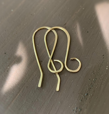 Large Loop Solitaire 14kt Goldfill Earwires - Handmade. Handforged