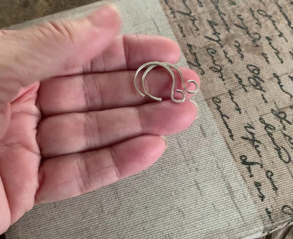 HEAVY 18 gauge Large Solitude Sterling Silver Earwires - Handmade. Hand forged. Shiny Finish