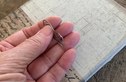 Large Loop Solitaire Sterling Silver Earwires - Handmade. Handforged. Oxidized & Polished