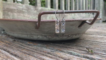 Fika Earrings - Handmade. Oxidized fine and sterling silver. Moonlight over the Pines Earrings