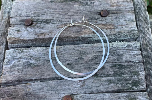 BIG Every Day Hoops - Handmade. Sterling Silver or 14kt Goldfill. 2 inch Hoops