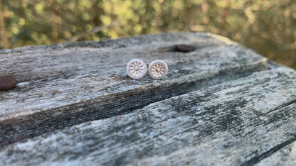 Lil" Sunshine Post Earrings - Handmade. Oxidized Fine Silver Stud Earrings