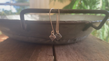 Horizon Earrings - Handmade. Mixed Metal. 14kt Goldfill & Oxidized fine silver Dangle Earrings