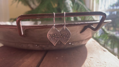 NEW Nelipot Earrings - Handmade. Oxidized fine and sterling silver dangle earrings