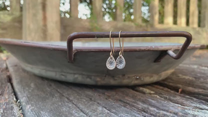 Charleston. Old South Collection Earrings - Oxidized fine silver. 14kt Goldfill. Mixed Metal. Handmade