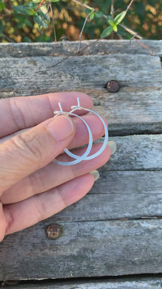 Every Day Hoops - Handmade in Brushed Sterling Silver