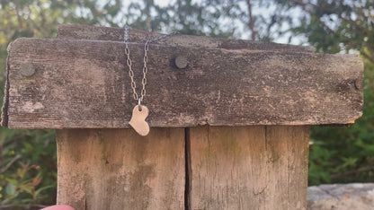 Heart on a String Necklace - Handmade. Oxidized Fine and Sterling Silver