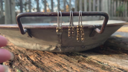 Cobblestone - Handmade. Brass. Sterling Silver Dangle Earrings. Choice of 3 sizes and 3 finishes.