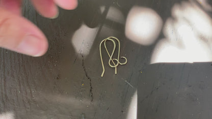 Large Loop Solitaire 14kt Goldfill Earwires - Handmade. Handforged