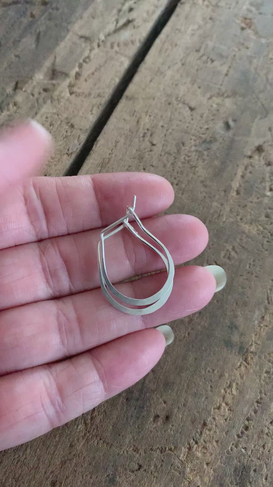 Pony Horseshoe Hoops - Handmade. Hand forged. Sterling Silver or 14kt goldfill Earrings