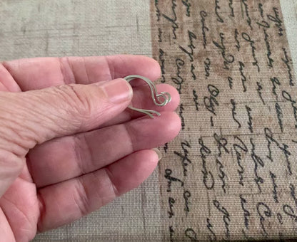 HEAVY 18 gauge Large Twinkle Sterling Silver Earwires - Handmade. Handforged. Oxidized/ polished