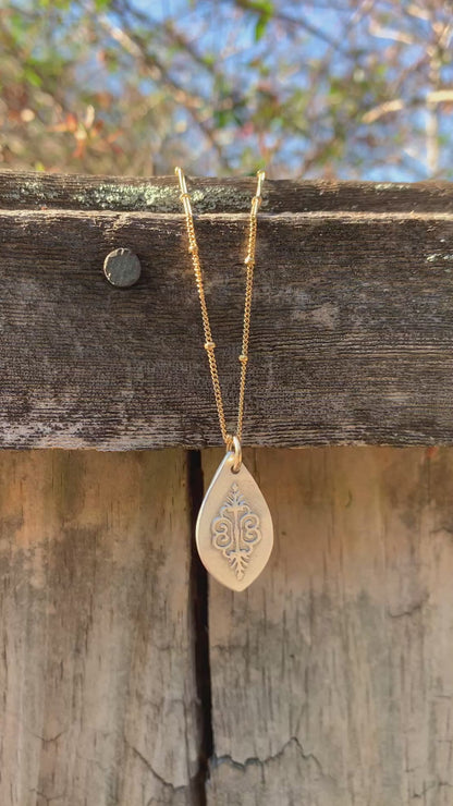 Orenda Necklace - Brushed Fine Silver. 14kt Goldfill Satellite Chain. Handmade