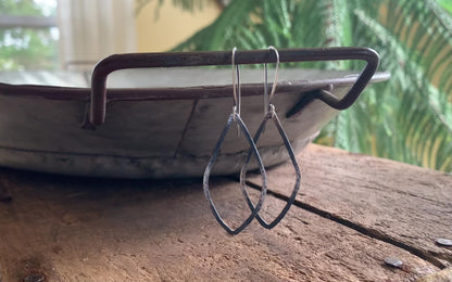 Ombre Tupelo - Handmade. Oxidized, textured sterling silver Earrings