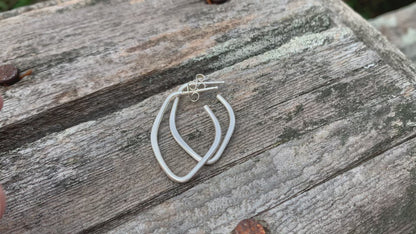 Lotus Hoops - Thick Gauge Sterling Silver Post Hoops. Handmade. Hammered. Light Weight Hoops
